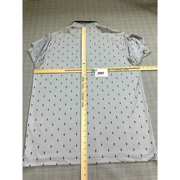 U Suck At Golf Polo Shirt Mens XL Pullover Grey All Over Golfer Print Casual - Picture 7 of 10